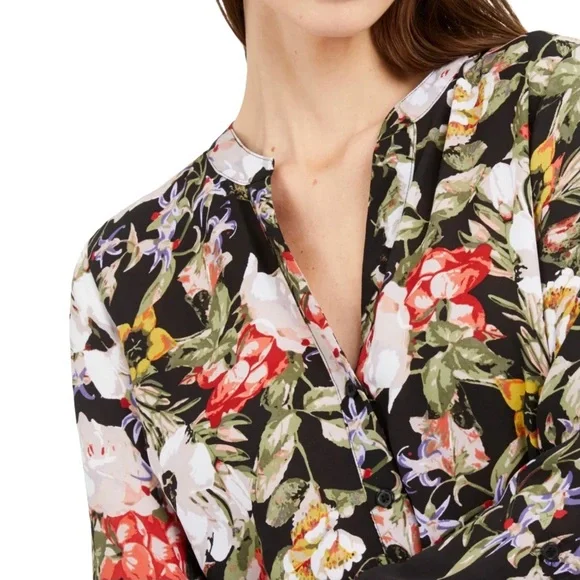 🌸New🌸 Women’s Roll Up Sleeves Blouse Top L INC - Picture 3 of 12